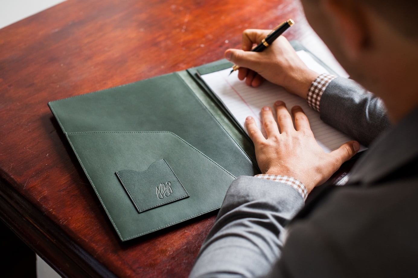 Leather Letter Pad Holder Handmade Letter Note Pad Holder Frank